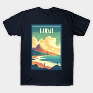 Hawaii Vintage Retro Travel Poster T-Shirt